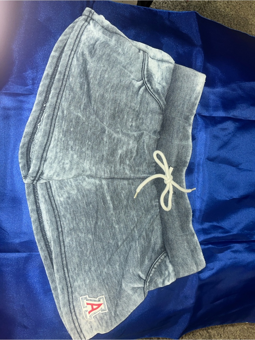 Colosseum Heather Gray Athletic Shorts with White Drawstring